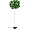 Image de Reality Leuchten Lampadaire LEAVY R40463015, métal noir mat, feuilles plastique vert, excl. 3x E14