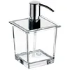 Image de Emco Liaison Distributeur de savon liquide pour rails en verre cristal transparent Pompe doseuse en métal 365 ml Chromé