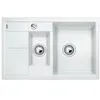 Image de BLANCO METRA 6 S Compact   Évier de Cuisine Rectangulaire en Granit pour Meubles Bas de 60 cm de Large   Avec Bac Supplémentaire et Égouttoir Réduit   SILGRANIT   Blanc   513468