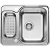 Image de BLANCO LANTOS 6-IF Évier en acier inoxydable, type de montage : montage par le haut et à ras de surface, réversible, pour armoires inférieures de 60 cm de large, résistant aux rayures, grand bac
