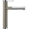 Image de Blanco Linee-S 518446 Mitigeur de cuisine avec douche extractible effet silgranite bicolore tartufo/chrome haute pression 1 pièce