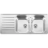 Image de BLANCO LANTOS 8 S-IF Compact | Acier inoxydable | Type de montage : encastrement par le haut et à ras de surface | Réversible | Pour armoires inférieures de 80 cm de large | Résistant aux rayures |