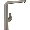 Image de Blanco Avona-S 521283 Robinet de cuisine à levier unique avec douchette extensible, robinet haute pression pour la cuisine, aspect silgranit, 1 pièce, tartufo