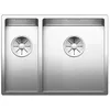 Image de BLANCO CLARON 340/180-U | Évier en acier inoxydable | Type de montage : sous plan | Bac principal à droite | Pour armoires inférieures de 60 cm de large | Résistant aux rayures | Grand volume de