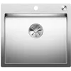 Image de BLANCO CLARON 500-IF/A Évier en acier inoxydable, type de montage : montage par le haut et à ras du sol, pour armoires inférieures de 60 cm de large, résistant aux rayures, grand volume de bassin