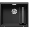 Image de BLANCO ETAGON 500-U | Évier en granit SILGRANIT anthracite | Type de montage : sous plan | pour armoires inférieures de 60 cm de large | Concept de système bien pensé avec rails ETAGON polyvalents