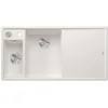 Image de BLANCO AXIA III 6 S | Évier en granit blanc en SILGRANIT | Type de montage : montage par le haut | Bac principal à gauche | Avec planche à découper en verre | Pour armoires inférieures de 60 cm de