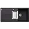 Image de BLANCO METRA 6 S-F Évier en granit en silgranit noir - Type de montage : encastré - Réversible - Pour armoires inférieures de 60 cm de large - Grand bac - Surface facile à nettoyer - 99 x 49 x 20 cm