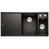 Image de BLANCO AXIA III 6 S | SILGRANIT noir | Type de montage : montage par le haut | bac principal à droite | avec planche à découper en verre | meuble bas de 60 cm | planche à découper mobile | bol