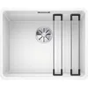 Image de BLANCO ETAGON 500-F Évier en granit blanc en SILGRANIT - Type de montage : affleurant - Pour armoires inférieures de 60 cm de large - Concept de système avec rails ETAGON polyvalents