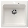 Image de BLANCO NAYA 5 Évier en granit SILGRANIT blanc, type de montage : montage par le haut, pour armoires inférieures de 50 cm de large, grand volume pour une utilisation optimale, surface facile à nettoyer