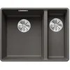 Image de BLANCO SUBLINE 340/160-F | Évier en granit SILGRANIT gris volcanique | Type de montage : affleurant | Bac principal à gauche | Pour armoires inférieures de 60 cm de large | Une découpe et une seule