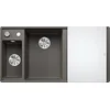 Image de BLANCO AXIA III 6 S-F SILGRANIT Gris volcanique | Type de montage : bac principal à gauche | avec planche à découper en verre | Meuble bas de 60 cm | Grand bac | Surface facile à nettoyer