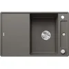 Image de BLANCO AXIA III 45 S-F, SILGRANIT gris volcanique, type de montage : affleurant, réversible, avec planche à découper en verre, meuble bas de 45 cm, grand bac et surface facile à nettoyer