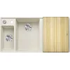 Image de BLANCO AXIA III 6 S-F 527047, SILGRANIT BLANC SOFT BAIN GAUCHE AVEC Planche à découper en bois