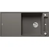 Image de BLANCO AXIA III XL 6 S SILGRANIT Gris volcanique, Type de montage : encastrement par le haut, réversible, avec planche à découper en bois, meuble bas 60 cm, planche à découper coulissante, plateau