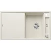 Image de BLANCO AXIA III 5 S SILGRANIT blanc doux, type d'encastrement : encastrement par le haut, réversible, avec planche à découper en bois, meuble bas de 50 cm, planche à découper coulissante, plateau