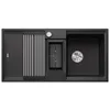 Image de BLANCO ADIRA 6 S-F, SILGRANIT anthracite Type d'encastrement : affleurant, réversible, avec commande d'évacuation, avec accessoires, grand bac et surface facile à nettoyer