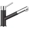 Image de BLANCO KANO-S Robinet de cuisine en silgranit/chromé Basse pression Avec tuyau extractible Clapet anti-retour Cartouche en céramique Qualité de l'eau garantie et économie d'eau