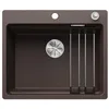 Image de BLANCO ETAGON 6-F, SILGRANIT Café, Type d'encastrement : affleurant de surface, avec commande d'évacuation, avec accessoires, meuble bas de 60 cm, concept de système bien pensé avec rails ETAGON