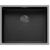 Image de BLANCO CLARON 500-U Dark Steel Edition Évier en acier inoxydable | Type de montage : sous-plan | Pour armoires inférieures de 60 cm de large | Résistant aux rayures | Grand volume de bassin