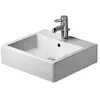 Image de Duravit Vero 500mm évier, avec palier de robinet, 1 trou de robinet, Couleur : Blanc avec Wondergliss - 0454500001