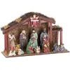 Image de Pearl Grande crèche de Noël avec 11 Figurines en Porcelaine et LED