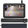 Image de Lescars Caméra de recul avec batterie : caméra de recul solaire sans fil avec écran 5" (12,5 cm), 2,4 GHz (batterie sans fil, radio, plaque d'immatriculation)