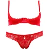 Image de Cottelli Collection ¼ tasse de soutien-gorge et crotchless G-string avec Perles Taille S Noir