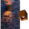 Image de SLV RUSTY UP/DOWN WL 1004650 Applique murale rectangulaire pour murs, chemins, entrées, spot LED extérieur, IP65, 14,0 W, 548 lm, rouille