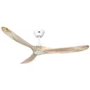Image de Eco Genuino Ventilateur de plafond à économie d'énergie avec télécommande Blanc mat/bois naturel 152 cm