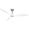 Image de Casafan Ventilateur de plafond Eco AIRSCREW 315242 152 cm Moteur DC basse consommation / Chrome Satiné / Pales Bois/Blanc Mat