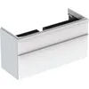 Image de Keramag Geberit Smyle Square Meuble de lavabo Meuble Salle de Bain avec 2 tiroirs Blanc laqué brillant 500.355 1184 x 617 x 470 mm