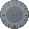 Image de Kare Design Horloge Murale Leonardo, Gris/Doré, Bois MDF Décapé-Laqué, Numérique, diamètre 49 cm, Moderne, Minimaliste, Pour Salon, Chambre, Cuisine (sans pile)