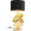 Image de Kare Flores Lampe de table design - Aspect feuilles de ginkgo - Structure en acier - Abat-jour en coton - Ampoule non incluse - 62 x 30 x 30 cm (H x l x P)