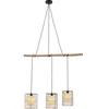 Image de Kare Suspension design à trois grids, réglable en hauteur, finition à la main, longueur du câble 2,50 cm, (H x l x P) 35 x 120 x 19 cm
