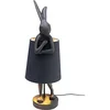 Image de Kare Lampe de table design en forme de lapin - Noir - Avec interrupteur à bascule sur le câble - Ampoule non incluse - 68 x 23 x 26 cm (H x l x P)