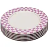 Image de Assiettes Harlequin 21cm violettes set de 6 Kare Design
