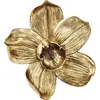 Image de Kare Décoration murale design Orchidée - Motif floral - Attire tous les regards - Accessoire pour le salon - Doré - (H x l x P) : 44,3 x 40,1 x 12 cm