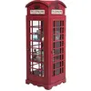 Image de Kare Vitrine design, cabine téléphonique londonienne, rouge, 2 étagères, aspect vintage, (H x l x P) 140 x 53 x 51 cm