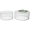 Image de Lot de 2 Tables Basses Rondes en Verre Moderne