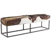 Image de Kare Design Bank Country Life Banc rembourré en peau de chèvre véritable Aspect fourrure Pièce unique 47 x 140 x 35 cm