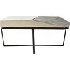 Image de Kare Grande table d'appoint design rétro en aluminium, table de salon, table basse et dorée, 38 x 102 x 102 cm
