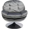 Image de Kare Cosy Fauteuil pivotant design gris, fauteuil, rembourré, aspect velours, pied en acier, pivotant à 360 °, look rétro, 84 x 81 x 83 cm (H x l x P)
