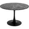 Image de Kare Table design Veneto en marbre noir, Ø 110 cm, pierre naturelle en marbre minéral, pied en acier, table à manger pour 4-6 personnes