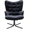 Image de Kare Design - Fauteuil pivotant Velours Noir Oscar