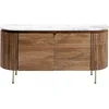 Image de Kare Buffet design Grace - Marron - En bois de manguier - Plaque de plafond en marbre - Pour salon, chambre à coucher - 79 x 162 x 46 cm