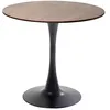Image de Kare Schickeria Table de salle à manger design en noyer marron, diamètre 80 cm, pieds en acier, table en bois, pour 2 à 3 personnes, 74 x 80 x 80 cm (H x l x P)