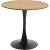 Image de Kare Schickeria Table design en chêne noir 80 cm de diamètre pour 4 personnes Table de salle à manger ronde moderne Meuble de salon en bois de chêne 74 x 80 x 80 cm (H x l x P)
