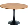 Image de Kare Schickeria Table design en chêne noir Diamètre 110 cm Pour 4 à 6 personnes Table de salle à manger ronde moderne Meuble de salon en bois de chêne 74 x 110 x 110 cm (H x l x P)